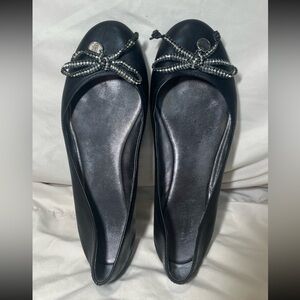 Coach Women’s Ballet Flat Shoes Size 9.5 Black Leather